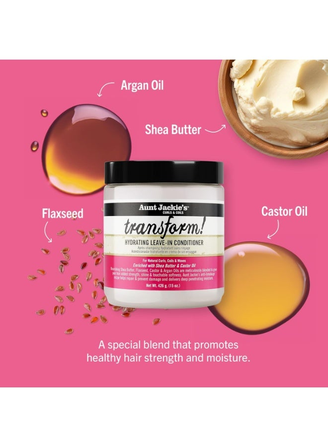 Aunt Jackie's Aunt Jackie’s Transform Leave-In Conditioner 426g for Dry and Damaged Hair, Moisture & Strengthening Care - Image 2